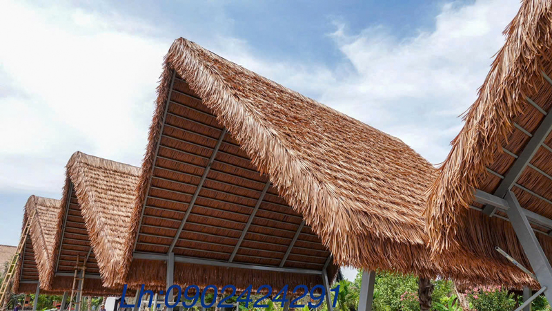 mái lợp rơm nhân tạo