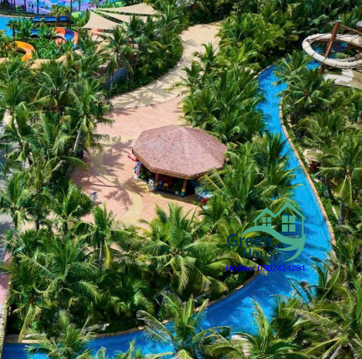 chòi bát giác lợp rơm nhân tạo